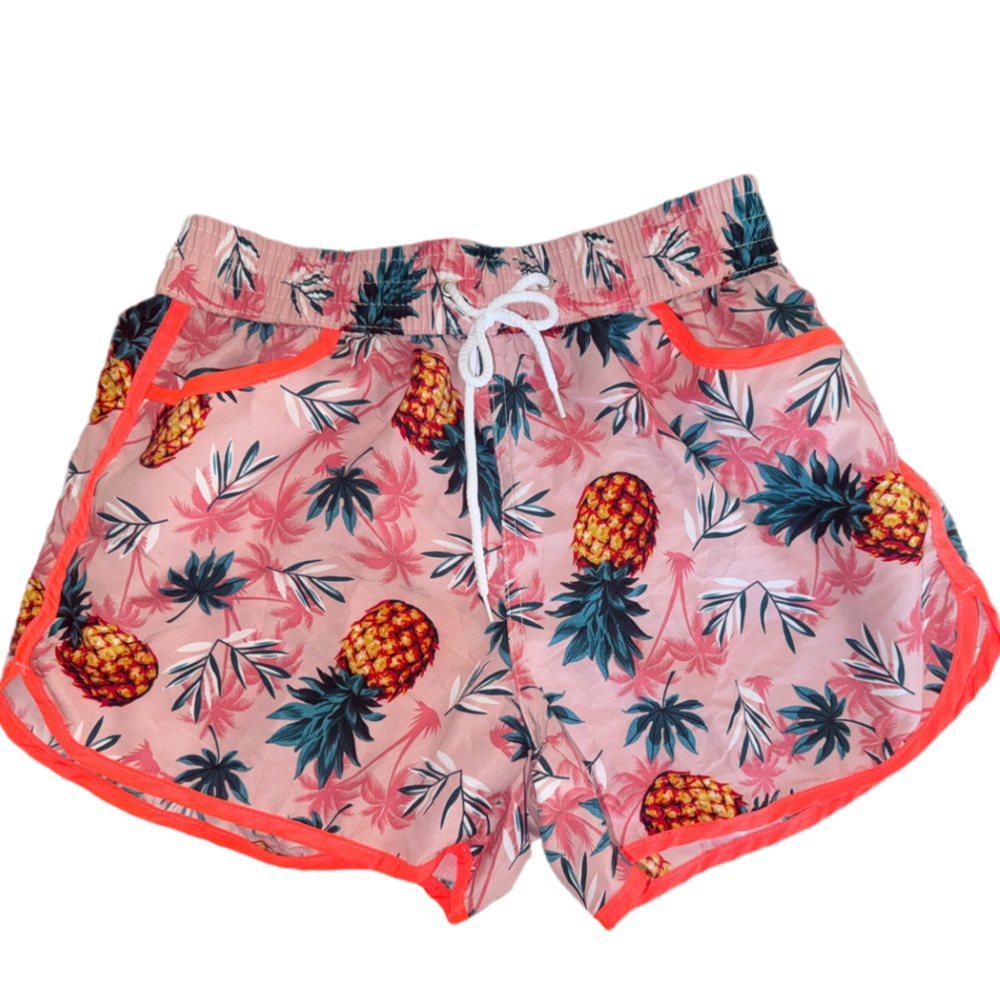 Pineapple Print Pink Shorts